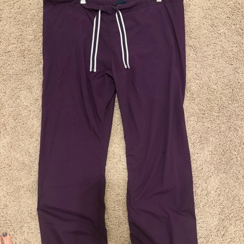 Blue Sky Purple Scrub Pants S